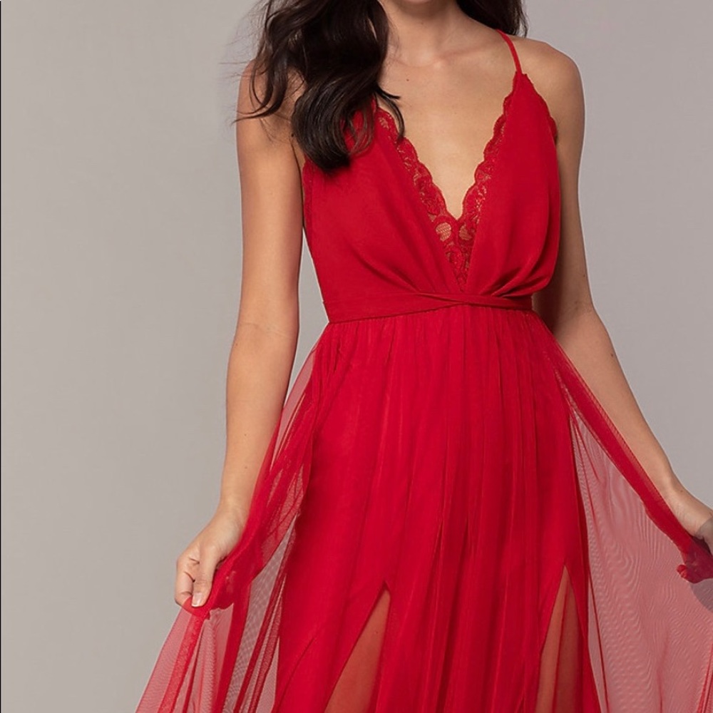 Lace-Bodice Open-Back Prom Dress by PromGirl (M)